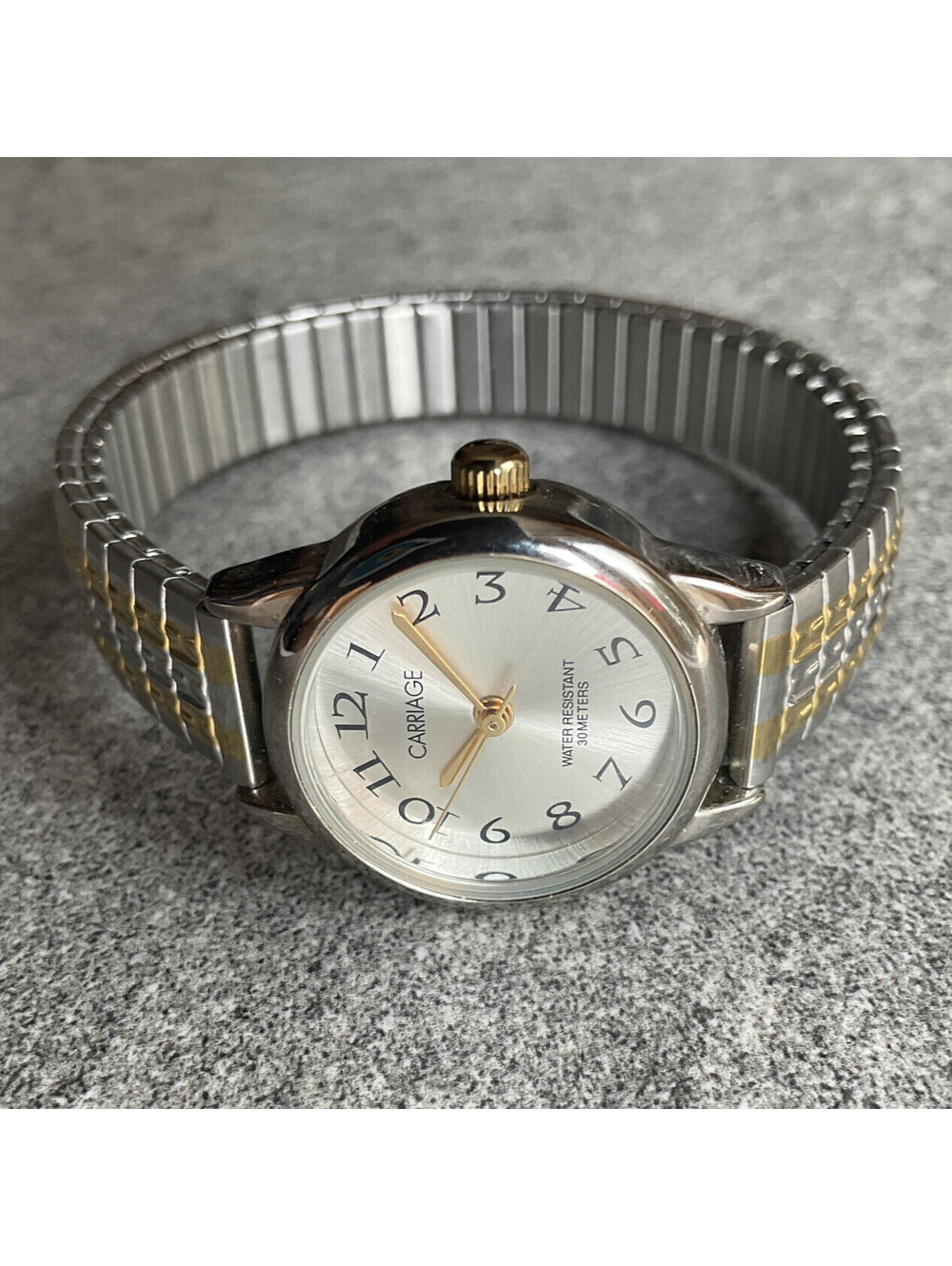 Carriage by Timex Womens Watch Two Tone Case and Band W/White Dial Bin G